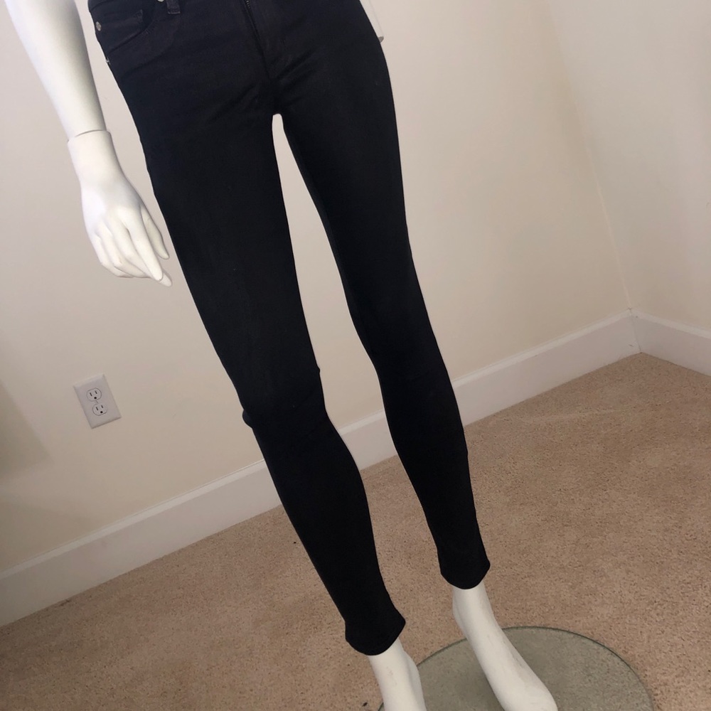 Hudson Bailey Mid Rise Metallic Eggplant Purple Coated Skinny Jeans 25